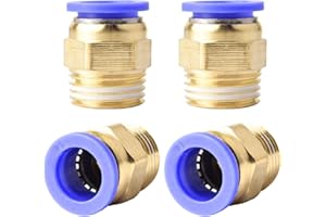 ANGEEK Set di 4 raccordi rapidi a filettatura esterna diritta Push to Connect Fittings - 14 mm 1/2 ′ PT