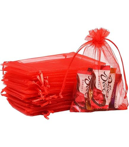 100 Pièces 9x12cm Organza Pochette CadeauPochette Bijoux En