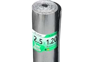 OPTIMER SYSTEM AISLANTE TERMICO MULTIUSOS PREMIUM | Reduce el Frio y el Calor |100% ALUMINIO| Rollo Aislante Termico para Ventana, Pared, Suelo, Techo, Coche, Garaje, Camper, Aire Acondicionado [ 1.20 X 2.5 ] (3m²)