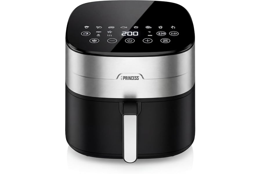 Princess Dual Heat Airfryer 8L XXL, Double Heating Element Air Fryer for Faster Cooking and Crispy Results, 15 in 1, BPA and PFAS Free, 2000W, 182280