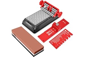 GOHELPER Chisel Sharpening Kit with Diamond Sharpening Stone 400# 1000# 3000# 8000# Grit, Chisel Sharpener, Honing Guide for Chisels and Planes Width 0.1" to 2.8", Angle Fixture, Angle Gauge from 10° to 45°