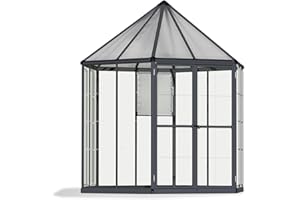 Canopia by Palram serre de jardin Oasis To 5.3m² (Gris) Cadre en aluminium, Panneaux en Polycarbonate, Résistant aux UV