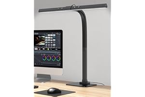 KABLERIKA Lampe de bureau LED, Lampe d'architecte 12W pour bureau à domicile, lampe de table à intensité variable avec base, lampe de travail protection des yeux, 6 Températures de Couleur, pour bureau/moniteur