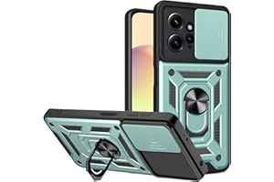 BOKYAS Funda para Xiaomi Redmi Note 12 4G con Tapa de Cámara y Soporte de Anillo [Funciona con Soporte Magnético para Coche] Carcasa Anti-caída Grado Militar, Verde
