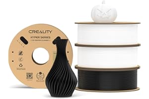 Creality Official Hyper PLA Filament Blanc+Blanc+Noir+Noir 4Kg, Filament pour Impression à Haute Vitesse, Durable, Performance de Surplomb Précision Dimensionnelle +/-0.03mm, 4 Rouleaux