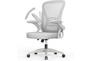 rattantree Bürostuhl, Ergonomischer Schreibtischstuhl mit Lendenwirbelstütze, Verstellbare Armlehnen, Höhenverstellbar, Drehstuhl mit Atmungsaktiver Rückenlehne für das Büro Arbeitszimmer, Grau