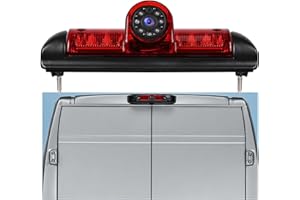 Hodozzy Telecamera Posteriore per FIAT Ducato 3/Peugeot Boxer/Citroen Jumper, Telecamera per Terza Luce di Stop, Visione Notturna a IR, Impermeabile IP67, Angolo Regolabile, con Linea di Retromarcia