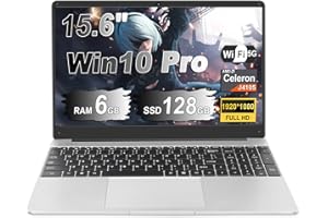 ‎NOTODD NOTODD Laptop 15.6 Zoll 6GB RAM 128GB ROM Erweiterungen 2,5" 1 TB SSD, Laptop Win 11 mit 2-Core CPU J4105 (bis zu 2,8 GHz), 1920 * 1080丨5G WiFi丨BT4.2 & Deutsche Tastatur Aufkleber-Silver