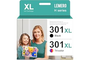 Lemero 301 XL Cartuchos Compatibles para Tinta HP 301 Negro y Color para HP Deskjet 2540 3050 2050 1055 1010 3050A Envy 5532 5534 4500 4508 Officejet 2620 4632