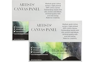 Blue Acorn Cuadro de lienzo para artistas, tamaño A2 (420 x 594 mm), 100% algodón, triple imprimación, sin ácidos, panel de lienzo listo para usar para pintura y obras de arte