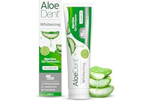 Aloe Dent Whitening Aloe Vera Toothpaste Fluoride Free, Natural Action, Vegan, Cruelty Free , SLS Free, Naturally White, Healthy Gums , 100 ml, packaging may vary