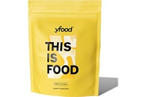 ‎YFOOD yfood Trinkmahlzeit Happy Banana– 12 Mahlzeiten à 400 kcal in Pulverform – 26 g Protein, Vitamine & Mineralstoffe - Geschmack: Banane