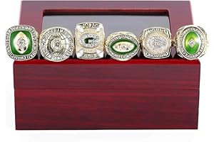 LLUCH Green Bay Packers Championship Rings Sets Rugby Champion Ring mit Displaybox Super Bowl FFL Souvenir Sammlerstücke Einzigartige Geschenke für Cowboy-Herrenväter
