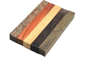 XLIJI 5 spazi vuoti misti artigianali per tornitura di legno, penne in legno, blocco per progetti di lavorazione del legno, 15 mm x 15 mm x 127 mm (Set 1)