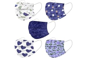 LULUJI Lulupi 50 Stück Einweg Mundschutz Mund-Nasenschutz Pusteblume Bedruckt 3 lagig Einmal MNS Löwenzahn Motiv Halstuch Mund und Nasenschutz Staubdicht Atmungsaktiv Multifunktionstuch Schals Tücher