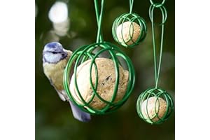 HOMEBIRD Hanging Fat Balls Feeders (Pack of 3) - Galvonised Iron - WEATHERPROOF Bird Feeders for Small Birds, Outdoor Garden Suet Feeder for Trees or a Bird Hanging Station