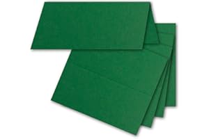 FarbenFroh by GUSTAV NEUSER 25x Tischkarten in Dunkelgrün (Grün) - 4,5 x 10 cm - blanko - Doppel-Karten - als Platzkarten und Namenskarten für Hochzeit und Feste