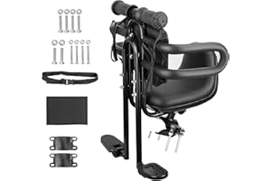 ZUKKA Asiento de bicicleta infantil – Soporte delantero, asiento delantero de bicicleta para niños con mango de barandilla, asiento de bicicleta para adultos, asiento de bicicleta para bebé, asiento