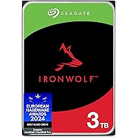 Seagate IronWolf, 3TB, NAS, Internal Hard Drive, CMR, 3.5 Inch, SATA, 6GB/s, 5,400 RPM, 256MB Cache, for RAID Network Attache