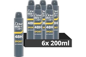 DOVE MEN + CARE Dove Men+Care Sport Men's Antiperspirant Deodorant Body Spray for 48 hour sweat and odour protection with ¼ moisturising cream 200 ml, Pack of 6