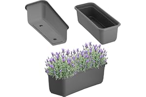 KADAX Skrzynka na kwiaty, 40 cm, antracytowa, balkonowa z wysokiej jakości tworzywa sztucznego, do użytku wewnątrz i na zewnątrz, doniczka na balkon, taras, parapet