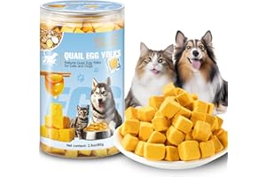 SLE Friandises lyophilisées au Jaune d'œuf de Caille, Nourriture lyophilisée pour Chiens et Chats,Jaune de Naturel, Collations Saines et Savoureuses (S, Carotte)