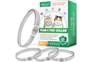 SSS SALLYSS 4 collari antiparassitari per gatti - Repellente per pulci e zecche - Impermeabile - Collare antiparassitario per gatti - Protezione totale di 24 mesi - Sicuro e atossico -Collari antipulci regolabili