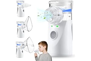 Sentasi Inhalationsgerät für Erwachsene - Inhalator Kinder Inhaliergerät Baby Tragbar Vernebler Mesh Nebulizer mit 2 Maske und Mundstück Wirksam bei Erkältungen Asthma Atemwegserkrankungen