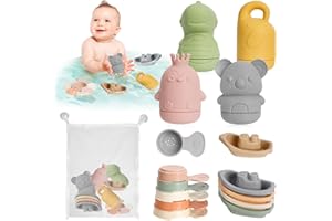 CORPOWER Giochi Bagnetto Neonato Antimuffa, Giocattoli Vasca Da Bagno Silicone, Giochi Vasca da Bagno Bambini, Giochi Bagnetto Neonato, Giocattoli da Bagno Bambini 1 2 3 Anni Compleanno Battesimale Regalo