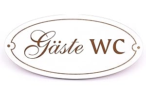 DEKO-LANDO Schild Türschild Oval - Gäste WC - selbstklebend Hinweisschild Dekoschild 15x7cm