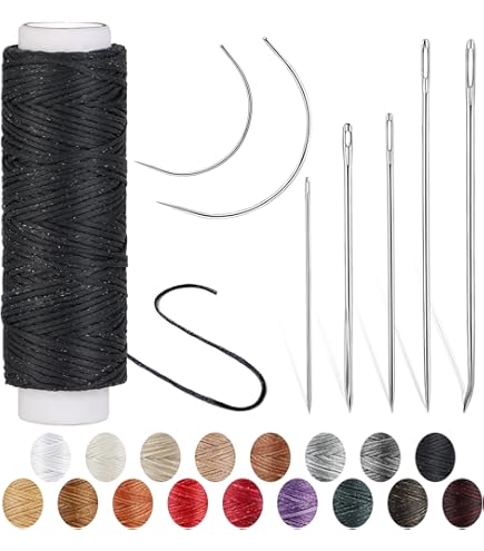 568 Yards Waxed Thread For Leather Sewing - 2PC 150D 0.8mm Polyester Craft String For DIY