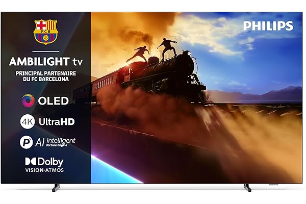 Philips Ambilight 65OLED760 4K OLED Smart TV - Écran 65 Pouces avec P5 AI Perfect Picture Engine Ultra HD, Titan OS, Dolby Vision et Atmos Sound - Compatible Alexa et Assistant Vocal Google