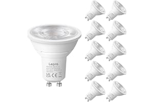 Lepro GU10 LED Bulbs, Warm White 2700K, 3.6W 345lm Energy Saving Light Bulbs, 50W GU10 Halogen Spotlight Bulbs Equivalent, 38° Narrow Beam, No Flickering, Non-dimmable, Pack of 10