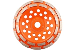Concrete Diamond Grinding Cup Wheel,BRSCHNITT 180mm Angle Grinder Diamond Double Row Cutting Wheel for Grinding/Polishing/Cleaning Surface Grinding Granite, Concrete,Stone,Cement,Marble,Rock