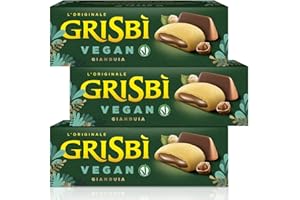 CAIYA 3X Grisbi Vegan Gianduia Frolle Ripiene di Crema Gianduia Vegana 135g - NOVITA' [3 Confezioni]