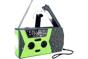 FENTEC Radio z korbą solarną AM FM, radio korbowe, odbiornik świata, radio awaryjne, USB, przenośne radio, zasilanie bateryjne, wyposażenie survivalowe, 4000 mAh, dynamo, latarka, alarm SOS, do podróży, na