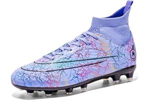 BINBINNIAO Football Shoes Men High-Top Spike Soccer Shoes Outdoor Astro Turf Trainers Football Boots Boys Junior Professional Athletics Sneakers