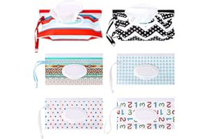 GLAITC Funda Toallitas Bebe,6 piezas Dispensador de toallitas húmedas Reutilizable Bolsa para Toallitas Húmedas Bolsa toallitas bebe Estuche Bolsa para toallitas húmedas para toallitas húmedas para bebé