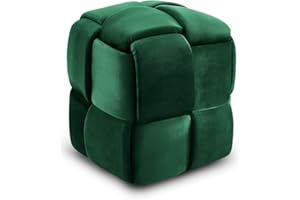 ‎VESGANTTI Vesgantti KIVIK Series Ottoman Footstool Velvet Modern Seat Chest for Living Room Bedroom Entrance Area 43 x 43 x 46 cm Maximum Load 140 kg
