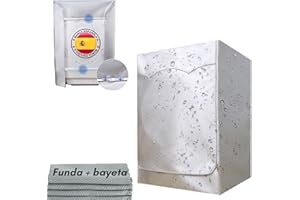 DROCODO Cubre lavadora - funda secadora exterior impermeable + bayeta de microfibra escamada extra absorvente para un cuidado óptimo y duradero - funda lavadora exterior - Cierre fácil trasero incorporado