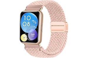 Issinlky Nylonowa pleciona opaska kompatybilna z Huawei Watch Fit 2, elastyczna magnetyczna klamra do Huawei Watch Fit 2 Herren Damen