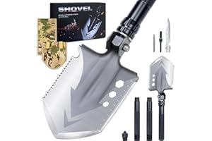 Qoosea Pala Plegable Multifuncional Pala Plegable 82cm, Pala Plegable de Camping, Portátil Pala Plegable, Pala Herramienta para Camping, Jardín, Supervivencia, Senderismo, Car