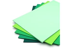 Rothmill A4 Coloured Card Stock, 220gsm Weight and 280 Micron Thickness, Green Card Pack with 5 'Green' Tones, Ideal for Arts and Craft, Office and Stationery Use - 50 Sheets