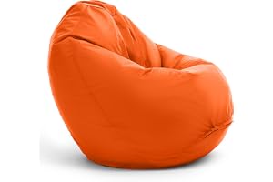 Bruni Bean Bag Classico M i orange – sittsäck utomhus och inomhus med innersäck för lek och läsning, avtagbart överdrag, livs