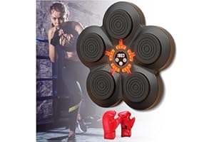 YJLTKL Machine Boxe Musicale Lumière LED Rechargeable Bluetooth Cible Murale De Boxe, Cible Boxe Electronique avec Gants pour La Vitesse d'exercice des Enfants (Color : Kid Gloves)