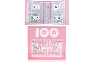 KINWODON 100 Envelopes Challenge Binder, Pink Money Saving Wallet Budget Binder Money Saving Challenge Wallet, Budget Planner Book for Budgeting and Saving Money Couples Offices Home School
