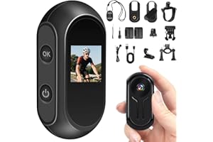Pudet Luo Mini Action Cam Moto, 160 Minuti di Registrazione Body Cam 360, 1080P HD & 120° Grandangolo Action Camera con Visione Notturna Automatica
