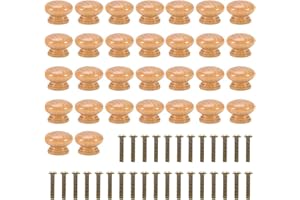 Liwein 30 Piezas Tiradores de Madera Con Tornillo para Armarios, Cajones, Cocina, Muebles y Aparador (28mm)