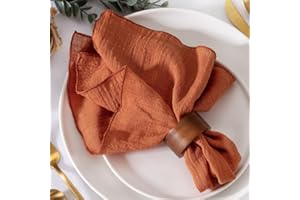 MLMW Terrakotta-Stoffservietten, Set mit 10 Baumwollleinen, waschbar, 41 x 41 cm, für Vintage-Hochzeit, Party, Babyparty, Brautparty, Geburtstag