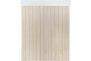 Acomoda Textil - Cortina Interior o Exterior PVC para Terraza, Jardín, Balcón y Patio. Panel con Barra de Aluminio Antimoscas e Insectos Fácil Instalación. (Miel/Transparente, 120x210 cm)